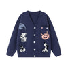 Beast Street Design Animal Pattern Knitted Cardigan Sweater