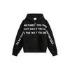 OUSWE Trend College Hoodie Loose Hooded Cardigan Sweater Jacket