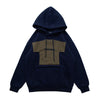 Fun Stitching Fleece Couple Casual Hooded Sweater