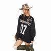 BLACKBB Letter Print V-neck Loose Long Sleeve