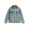 ANSWER ME Classic Vintage Washed Ice Blue Denim Jacket