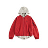 BTBDBTE Aviator Stitched Striped Fake Two-piece Hooded Jacket