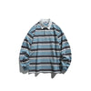 UNDREST College Striped POLO Shirt Pullover Lapel Sweater