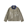 AYWTER Graffiti-embroidered Pocket-spliced Lapel Jacket
