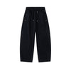 Following Elastic Waist Lace-up Loose Silhouette Lazy Style Casual Pants