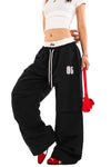 Jimmy Fake Two-Piece Double Waist Lace Splicing Sweatpants