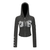 Pokiovo Hottie Striped Hooded Skinny Versatile Short Cardigan Sweater