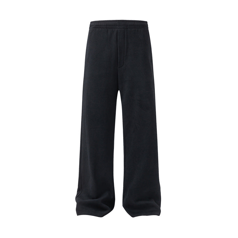 UNF Versatile Fleece Thickened Casual Pants in black, featuring a cozy fleece lining for ultimate comfort.