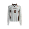 F383 Sports Jersey Letter Print V-neck Long Sleeve