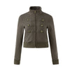 WHOLATE Vintage Court-style Metal Buckle Stand-up Cardigan Jacket