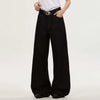 Jimmy Washed Denim Wide Leg Straight Loose Jeans