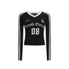 Jimmy Women's Clothing V-neck Sports Jersey Long-sleeved T-shirt Women's Top