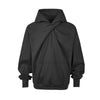 MADEEXTREME Knot Cross-pleated Hooded Solid Sweater Jacket