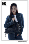 Res NonVerba BAG Vintage Old Soft Textured Textured Black Locomotive Leather Bag Shoulder Crossbody Bag