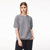 Following Farnio Velvet Soft Waxy Skin-friendly Front Shoulder Short Sleeve T-Shirt