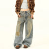 Jimmy Dirty Washed Old Straight Wide Leg Jeans