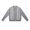 Old Money Wind Striped Contrasting Color Lapel Button Cardigan Autumn and Winter Casual Knitted Sweater