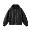 Leather Jacket Stitched Hooded Jacket