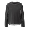 11KN breathable simple skin-friendly drape basic round neck long sleeve