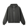 One-piece Fleece Double Zipper Hooded Jacket
