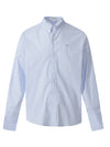11KN Light Blue Strip Lapel Embroidered Fresh Long-sleeved Shirt