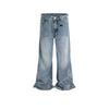 Paris Style Frilly Design Baggy Wide Legs Jeans