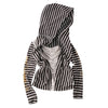 Pokiovo Striped Design Sense Loose Casual Hooded Jacket