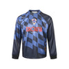 "Retro Football Style" Autumn Letter Printing Embroidered Badge Plaid Sports Style Long Sleeve T-Shirt
