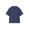 Henry Collar Waffle 2026 Summer Vintage Slack Loose Short Sleeve  T-Shirt