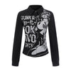 Pokiovo Babes Letter Print Skinny Versatile Long Sleeve Shirt