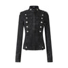 Old Stand-up Collar Double-breasted Slim Short Jacket