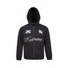 EME War Horse Embroidery Vintage Contrast Loose Hooded Sweater Jacket