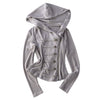 Pokiovo Napoleon Design Skinny Versatile Fashion Hooded Sweater