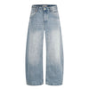 11KN Slub Design Embroidery Paris Button Jeans