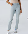 JimmyTheCrew Women's High-Waisted Straight Leg Casual Comfortable Denim Stretchy Knit Jeans