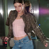 Strawberry Do Old Babes Stand-up Collar Pu Leather Jacket