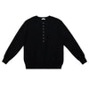 Henry Collar Textured Jacquard Button Top Lyocell Versatile Knitted Sweater Long Sleeves