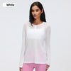 DIQIAN Loose and Breathable Fitness Top Casual Thin Long-sleeved Blouse