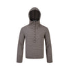 Striped Button Textured Loose Hooded Blouse Long Sleeve T-Shirt