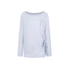 UNBDNS Letter Sticker Diamond Slant Neck Casual Loose Off-Shoulder Long Sleeve T-Shirt