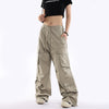 Jimmy Loose Wide Leg Straight Casual Multi-Pocket Pants