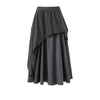 STAFFPICK Vintage Irregular Contrast Checked Fake Two-piece Splicing Skirt