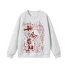 Beast Street Cat Print Crew Neck Top