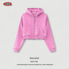 BE Solid Color Zipper Hooded Sweater Zipper