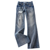 Pokiovo SMFK Low Waist Worn Niche Old Jeans