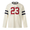 Vintage Ins Contrast Color Embroidery Graffiti Print Casual Loose Long Sleeve T-Shirt