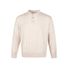 EME Vintage Henry Neck Semi-Open Textured Long Sleeve Knitted Sweater