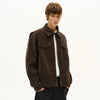 Jimmy Retro Three-dimensional Deconstruction Splicing Imitation Suede Tooling Jacket