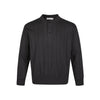 EME Vintage Henry Neck Semi-Open Textured Long Sleeve Knitted Sweater