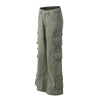 DC Multi-pocket Washed Retro Straight Slacks